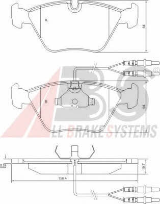 ABS 36774 Brake pad set 36774 36774 ABS Brake pad set