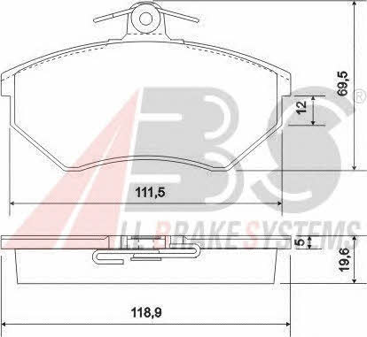 ABS 36789 OE Brake Pad Set, disc brake 36789OE