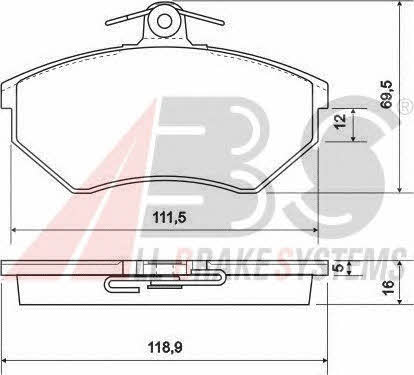 ABS 36790 OE Brake Pad Set, disc brake 36790OE