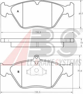 ABS 36805 OE Brake Pad Set, disc brake 36805OE