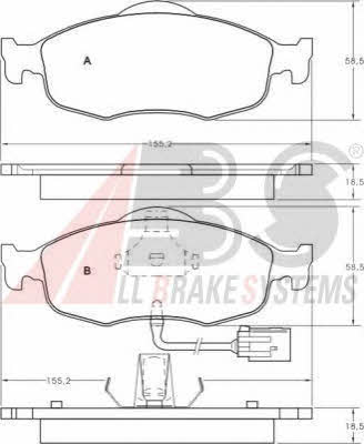 ABS 36808 OE Brake Pad Set, disc brake 36808OE