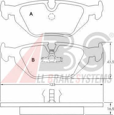 ABS 36824 OE Brake Pad Set, disc brake 36824OE