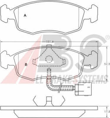 ABS 36846 OE Brake Pad Set, disc brake 36846OE