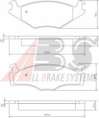 ABS 36853 OE Brake Pad Set, disc brake 36853OE