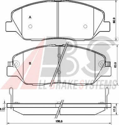 ABS 37522 OE Brake Pad Set, disc brake 37522OE