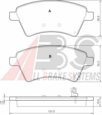 ABS 37532 OE Brake Pad Set, disc brake 37532OE