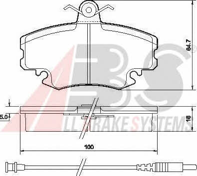 Brake Pad Set, disc brake ABS 36881