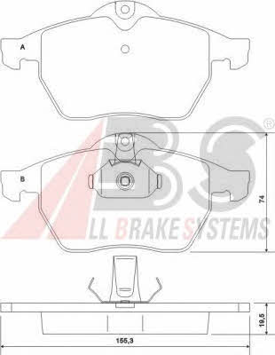 ABS 36897 OE Brake Pad Set, disc brake 36897OE