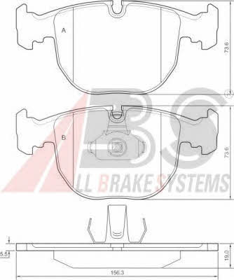 ABS 36961 OE Brake Pad Set, disc brake 36961OE