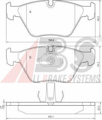 ABS 36998 OE Brake Pad Set, disc brake 36998OE