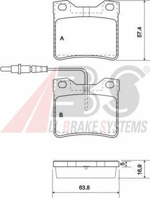 ABS 37009 OE Brake Pad Set, disc brake 37009OE