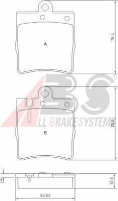 ABS 37022 OE Brake Pad Set, disc brake 37022OE