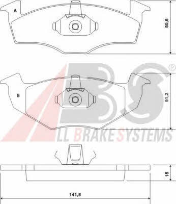 ABS 37092 OE Brake Pad Set, disc brake 37092OE