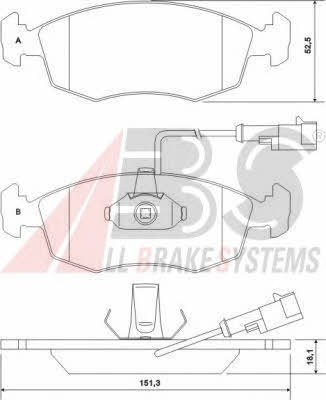 ABS 37122 OE Brake Pad Set, disc brake 37122OE