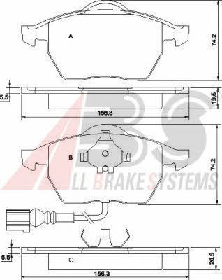 ABS 37133 OE Brake Pad Set, disc brake 37133OE