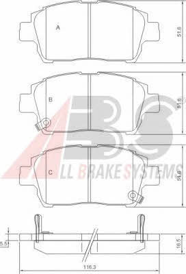 ABS 37134 OE Brake Pad Set, disc brake 37134OE