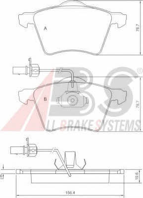 ABS 37141 OE Brake Pad Set, disc brake 37141OE