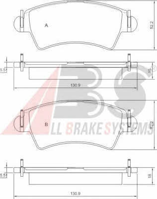 ABS 37153 OE Brake Pad Set, disc brake 37153OE