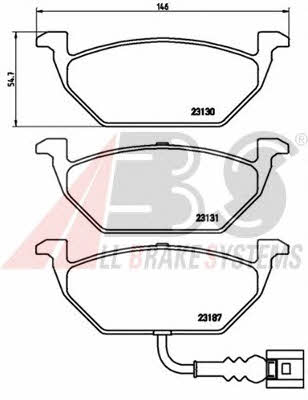 ABS 37155S Brake Pad Set, disc brake 37155S