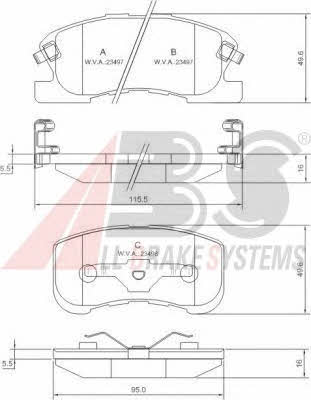 ABS 37169 Brake Pad Set, disc brake 37169