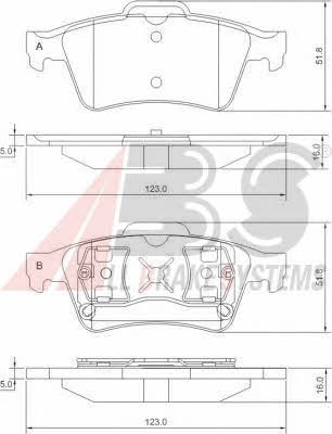 ABS 37216 OE Brake Pad Set, disc brake 37216OE