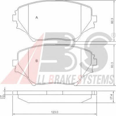 ABS 37230 OE Brake Pad Set, disc brake 37230OE