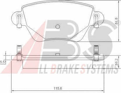 ABS 37254 OE Brake Pad Set, disc brake 37254OE