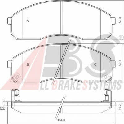ABS 37275 Brake pad set 37275 37275 ABS Brake pad set