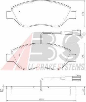 ABS 37281 OE Brake Pad Set, disc brake 37281OE