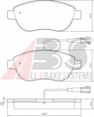 ABS 37282 OE Brake Pad Set, disc brake 37282OE