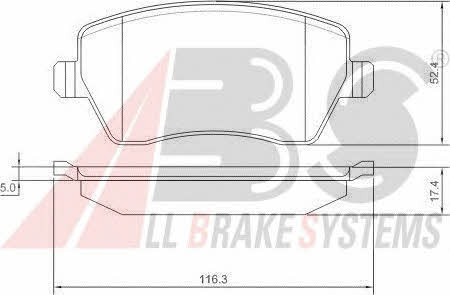 ABS 37395 OE Brake Pad Set, disc brake 37395OE