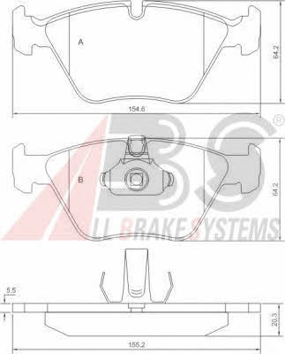 ABS P 06 065 Brake Pad Set, disc brake P06065