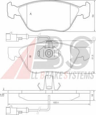 ABS P 23 077 Brake Pad Set, disc brake P23077