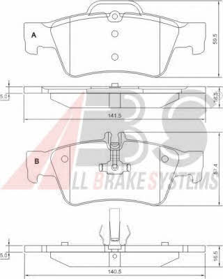ABS P 50 052 Brake Pad Set, disc brake P50052