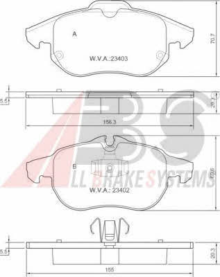 ABS P 59 043 Brake Pad Set, disc brake P59043