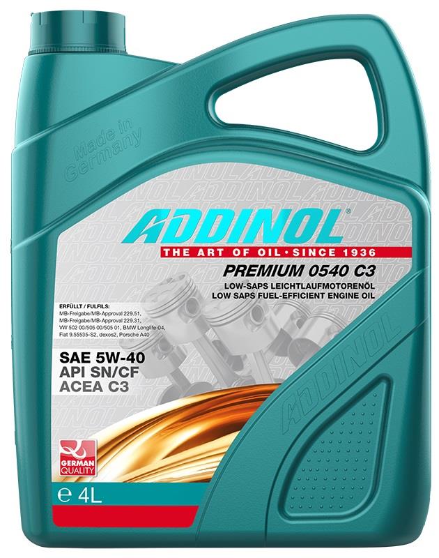 Addinol 4014766250896 Engine oil Addinol Premium 0540 C3 5W-40, 4L 4014766250896