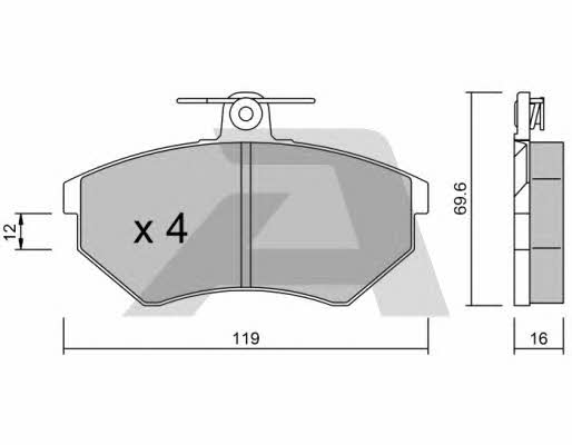 Aisin BPVW-1002 Brake Pad Set, disc brake BPVW1002