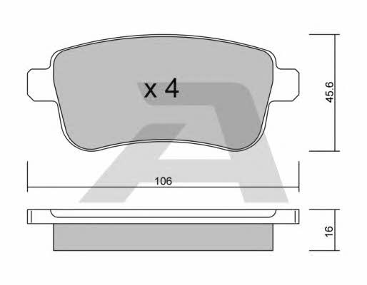 Aisin BPRE-2002 Brake Pad Set, disc brake BPRE2002