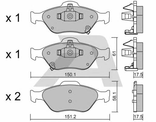 Aisin BPTO-1002 Brake pad set BPTO1002 BPTO1002 Aisin Brake pad set