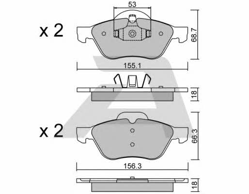 Aisin BPRE-1010 Brake Pad Set, disc brake BPRE1010