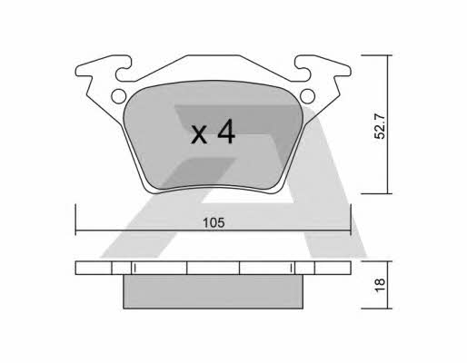 Aisin BPMB-2008 Brake Pad Set, disc brake BPMB2008