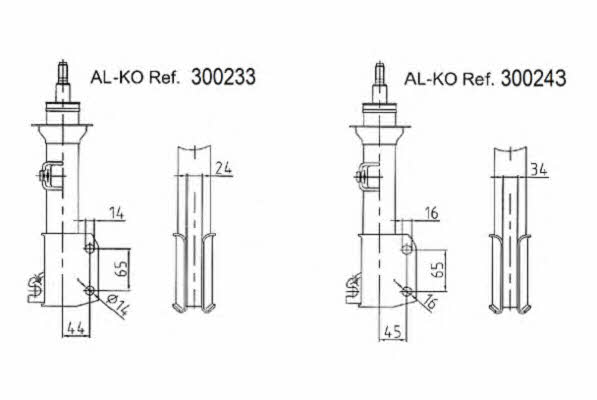 Al-ko 300230 Front oil shock absorber 300230