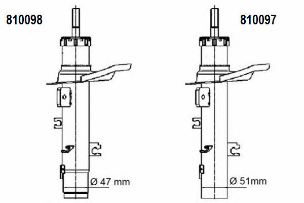 Al-ko 810098 Front oil and gas suspension shock absorber 810098