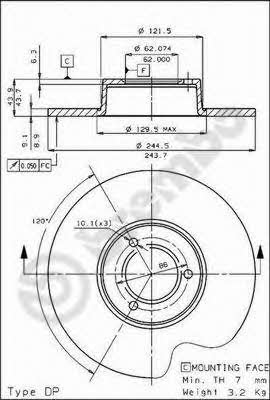 AP (Brembo) 10152 Brake disc 10152