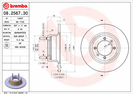 AP (Brembo) 14057 Brake disc 14057