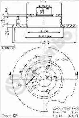 AP (Brembo) 14079 E Brake disc 14079E