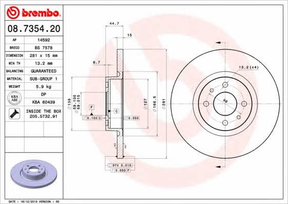 AP (Brembo) 14592 Brake disc 14592