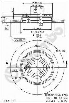 AP (Brembo) 14715 E Brake disc 14715E