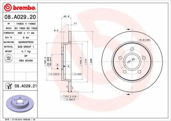 AP (Brembo) 14902 V Brake disc 14902V