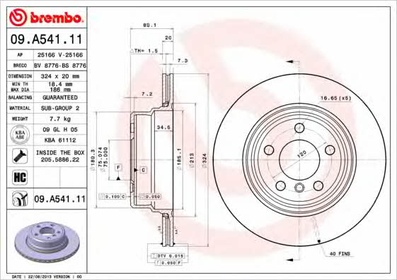 AP (Brembo) 25166 V Brake disc 25166V